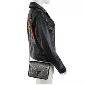 NWT FIORELLI Silver/ Black Sequin embEllished
SHOULDER CROSS BODY Flap